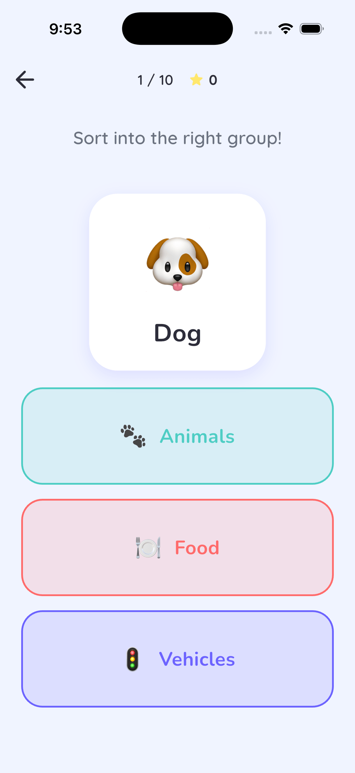Category sorting challenge
