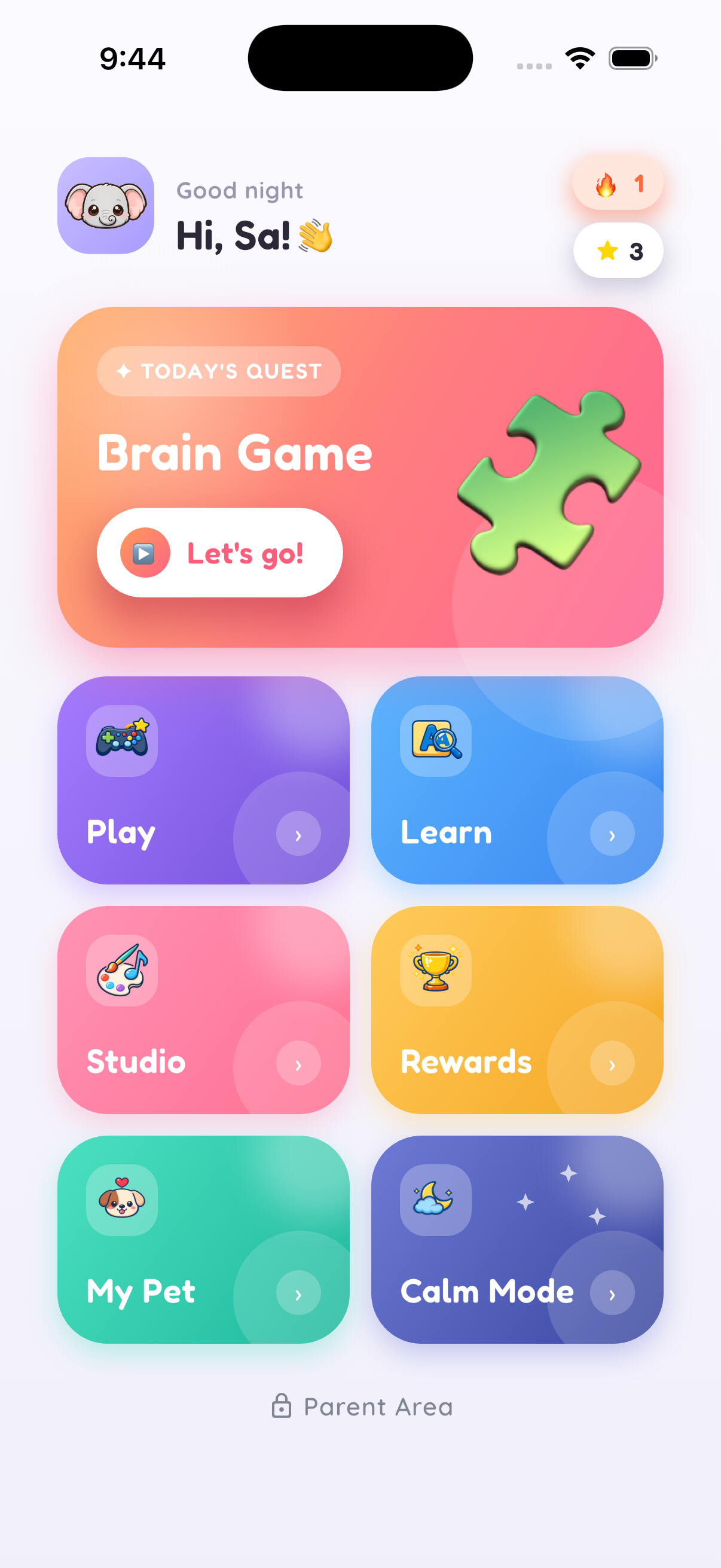 Tuniri app home screen