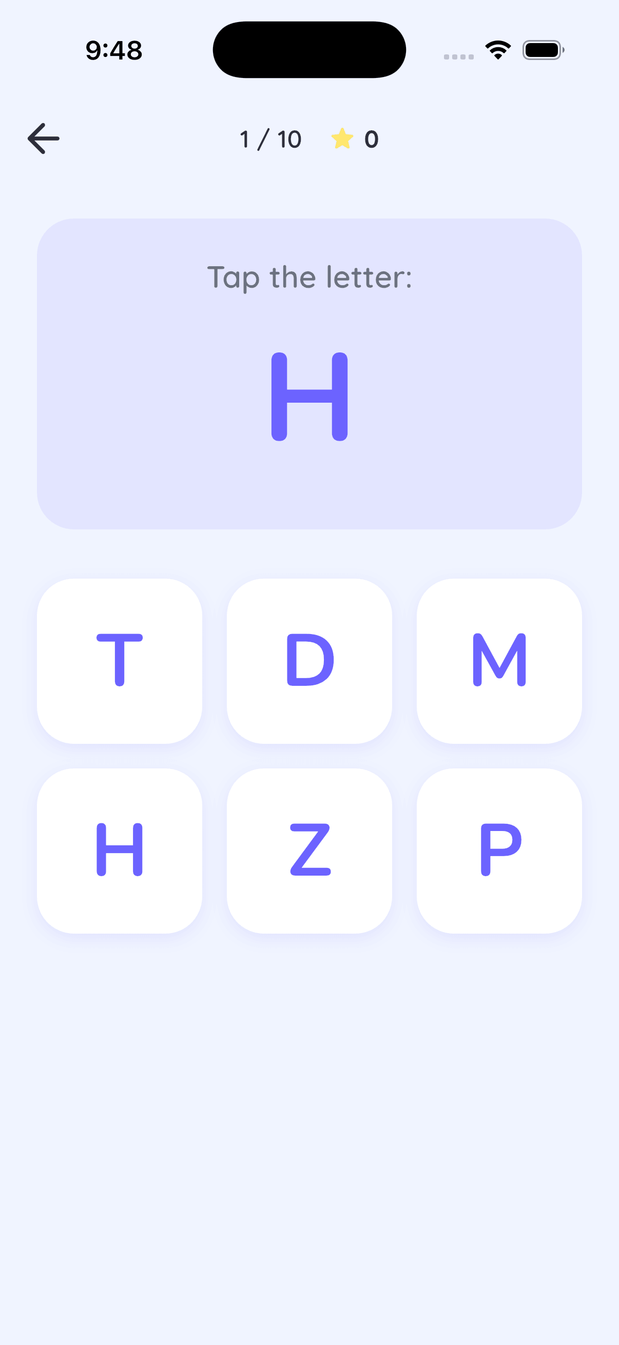 Find the letter challenge