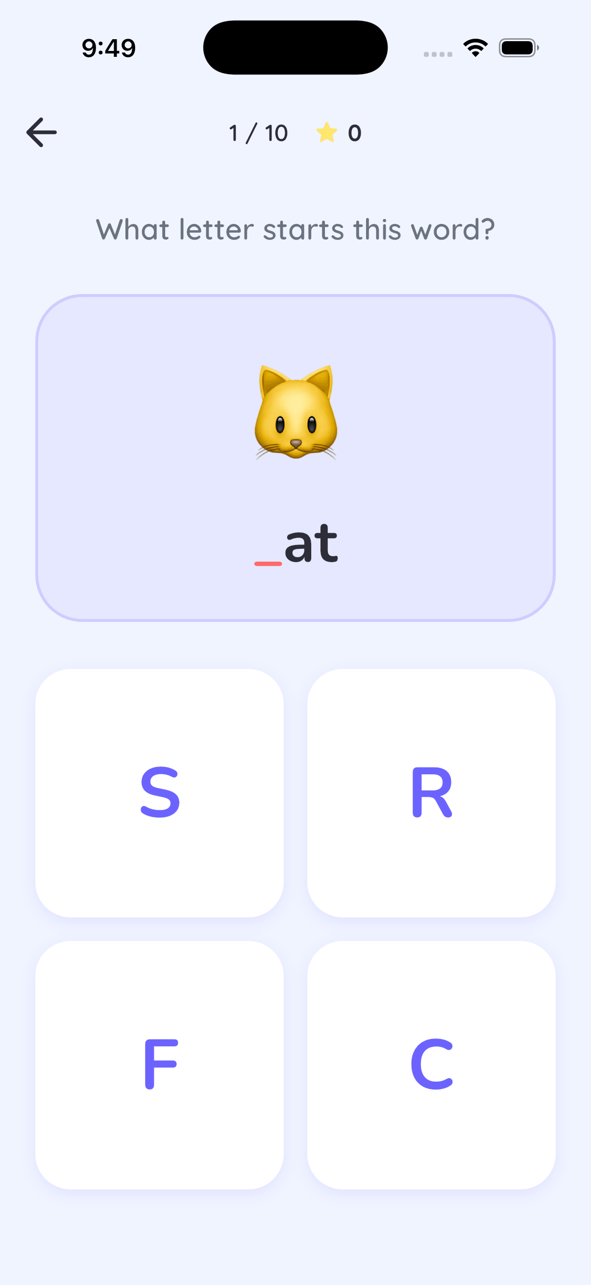 Missing letter challenge
